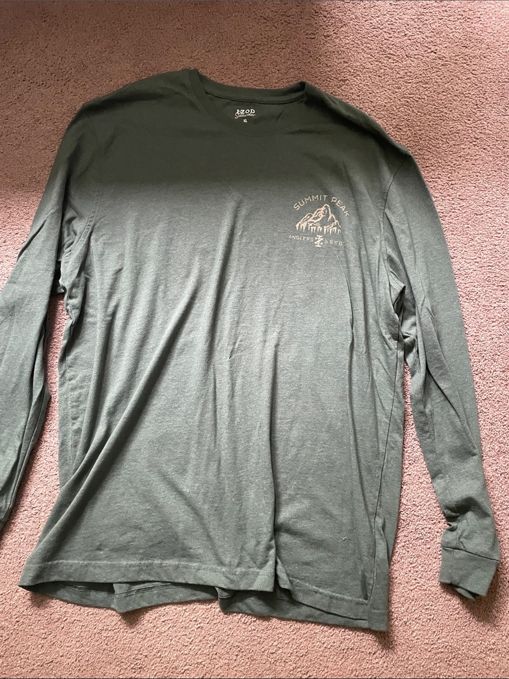 Izod Summit Peak Long Sleeve Shirt in Olive